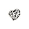 Black Bow Jewelry Sterling Silver Asymmetrical Cutout Hearts Bead Charm - 2 of 4