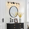 POWLIG 38.5-in 5-Light Modern Matte Black Dimmable Bathroom Vanity Light with Cone Clear Glass Shade - 3 of 4