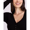 Women's V-Neck Side-Ruched Long Sleeve Henley Tee | Motherhood Maternity - 4 of 4