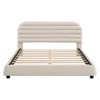 TIRAMISUBEST Queen Size Upholstered Platform Bed with Headboard, Velvet Bed Frame with Solid Frame and Stylish Curve-shaped Design - 4 of 4