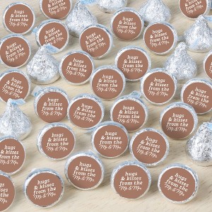 Big Dot of Happiness Mocha Brown Wedding Candy Stickers, Mr & Mrs Wedding Guest Favors, Party Favor Labels, Small Round Candy Stickers - 324 Count - 1 of 4