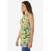 Woman Within Plus Size Perfect Printed Sleeveless Shirred V-Neck Tunic - 4 of 4