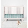 Bacati - Dot Cross Mint Navy 100 percent Cotton Universal Baby US Standard Crib or Toddler Bed Fitted Sheet - 4 of 4