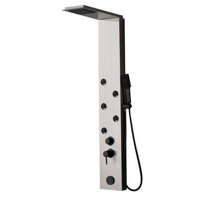 BWE 4-Jet Rainfall Shower Panel System with Rainfall Shower Head and Shower Wand