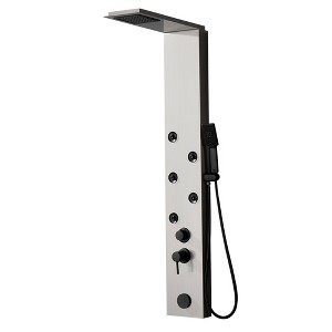 BWE 4-Jet Rainfall Shower Panel System with Rainfall Shower Head and Shower Wand - 1 of 4