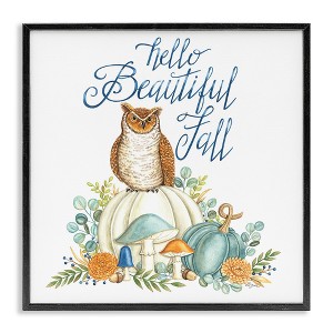 Stupell Industries Beautiful Fall with Owl Black Framed Giclee Art - 1 of 4