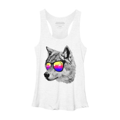 Women's Design By Humans Cool Wolf By clingcling Racerback Tank Top