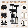 Acekool 66" Cat Tree - Multi-Level Tower with Hammock & Scratching Posts - 2 of 4