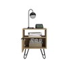 NicBex Wood Nighstand with Hairpin Legs,End Table with 1 Drawer and Open Shelf for Bedroom,Living Room - 4 of 4