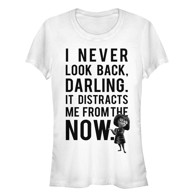 Juniors Womens The Incredibles Edna Mode Never Look Back T-Shirt, 1 of 4