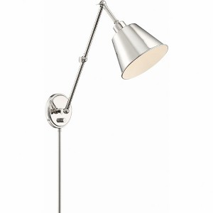 Crystorama Lighting Mitchell 1 - Light Swing Arm Lamp in  Polished Nickel - 1 of 2