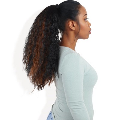 Alilang Curly Ponytail Extension Drawstring Ponytail Extension 16 Inch Kinky Curly Pony Tail Hair Extensions Fake Hairpieces