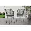 Akoasm Set of 2 Outdoor Dining Chairs with Iron Legs & Rattan Finish-Grey - 3 of 4