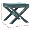 Palmer Ottoman With Silver Nailhead - MCR4589 - Safavieh - 3 of 4