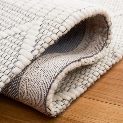 Ivory Beige Flat Woven Wool Synthetic 3' x 5' Rug