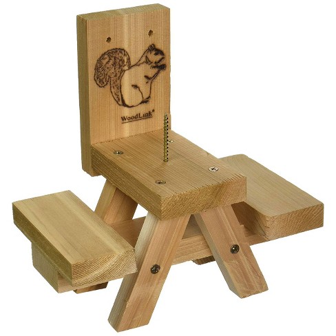 Woodlink Wooden Mini Picnic Table 1 Ear Corn Cob Squirrel Feeder