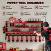 Hausource 4-Tier Tool Organizer Wall Mount Tool Storage Utility Shelf w/8 Drill Holder,Red/Black/Yellow - 2 of 4