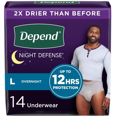 Depend Night Defense Incontinence Disposable Underwear for Men - Overnight Absorbency