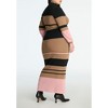 ELOQUII Women's Plus Size Striped Mock Neck Sweater Dress - 3 of 3