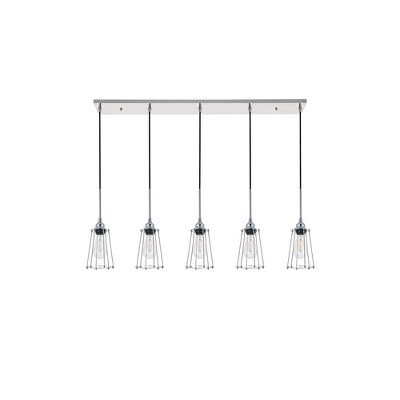 Auspice Chrome Finish 5-Light Mid-Century Modern Pendant