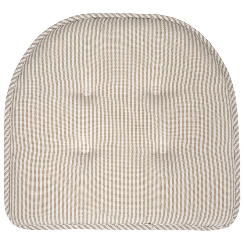 Pinstripe U Shaped Memory Foam 17" x 16" Chair Cushions by Sweet Home Collection™, 3 of 7