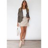 Women's Casual Solid Color Faux Suede Blazer Jacket with Lapel Collar - 4 of 4