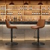 Ridstar Set of 2 PU Leather Swivel Adjustable Bar Stool with Backrest for Kitchen Island-Brown - 3 of 4