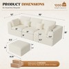 115'' Chenille Boneless L-Shape 3-Seater Modular Sectional Sofas with Convertible Ottoman - 2 of 4