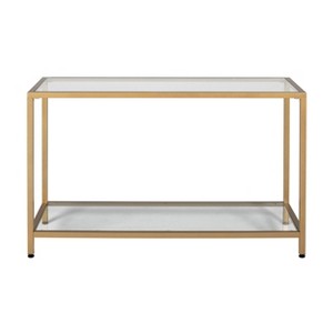 47" Camber Modern Glass Console Table Gold - Studio Designs Home: Mid-Century Style, Steel Frame, Tempered Top - 1 of 4