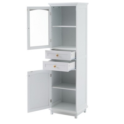 NicBex 62.99 Inch Tall Bathroom Storage Cabinet,Slim Storage Cabinet with 2 Drawers and Adjustable Shelf
