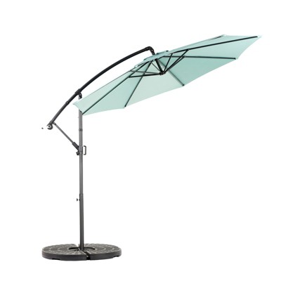VisioGear Patio Umbrellas, Outdoor Umbrella with Adjustable Tilt, 8 Ribs Market Umbrella with Polyester Shade, Green, 115.75"*98.43"*115.75"