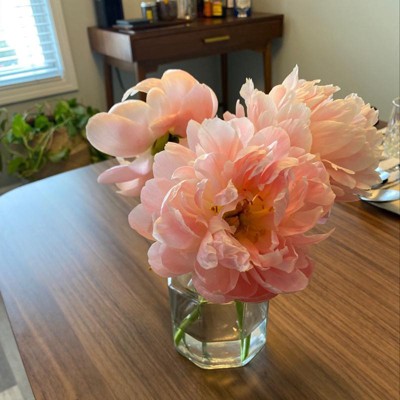 Small Octagonal Clear Glass Bottle Vase - Hearth & Hand™ With