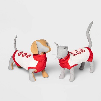 Ho Ho Ho Dog and Cat Sweater - Red/Cream - Wondershop™