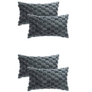 Unique Bargains Sofa Couch Home Decorative Soft Faux Fur Fuzzy Plush Throw Pillow Covers 4 Pcs - 1 of 4