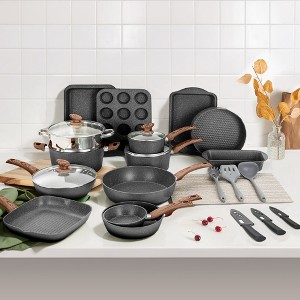 Captiva Designs 30 Pieces Nonstick Granite Cookware and Bakeware Set with Heat-Resistant Bakelite Handle - 1 of 4