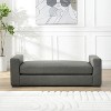 KWPZQEB 57.7" Ottoman Bench, Faux Leather Footstool, Rectangle Footrest, Entryway Bench with Upholstered, Bench End of Bed for Bedroom, Entryway - 2 of 4
