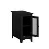 Angel Sar Rectangle Narrow Accent Side Table, Veneer End Table with Storage Cabinet, Antique Nightstand - 2 of 4
