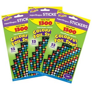 Trend - Colorful Foil Stars superShapes Value Pack - 1300 Per Pack - 3 Packs - 1 of 1