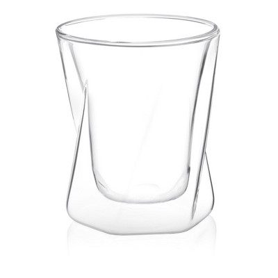 Lacey 10oz Clear Borosilicate Double Wall Whiskey Glass Set