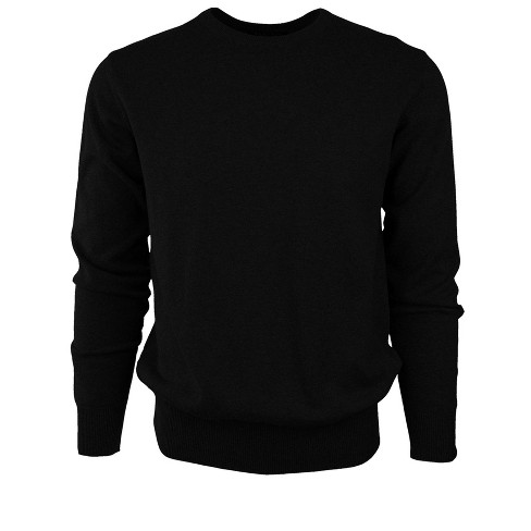 Marquis Men s Black Classic Fit Solid Color Crew neck Cotton Sweater Small