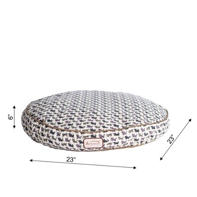 Round Multicolor Canvas Pet Bed with Poly Fill