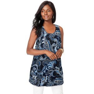 Jessica London Women's Plus Size Georgette Tunic Tank - 1 of 4