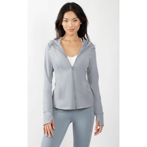 Yogalicious - Women's Slim Fit Hooded Track Jacket - Tradewinds - X Large