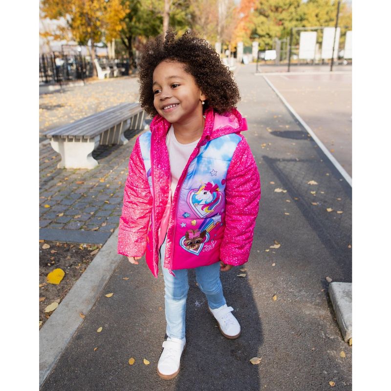 JoJo Siwa Girls Winter Coat Puffer Jacket Little Kid to Big Kid, 2 of 9