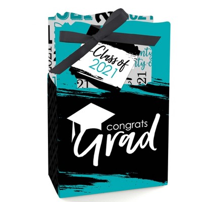 Big Dot of Happiness Teal Grad - Best is Yet to Come - Turquoise 2021 Graduation Party Favor Boxes - Set of 12