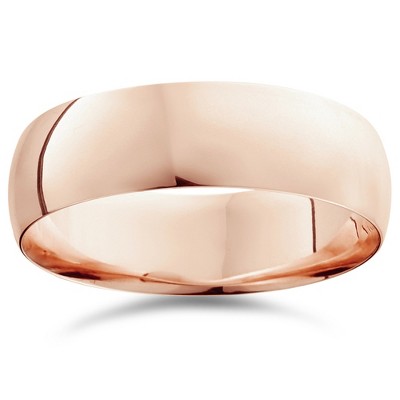 Pompeii3 7mm Dome High Polished Wedding Band 10k Rose Gold