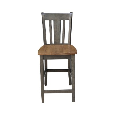 San Remo 24" Solid Wood Counterheight Stool in Hickory/Washed Coal