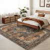 Acekool Vintage Oriental Machine Washable Area Rug, Soft Low Pile Non-Slip Accent Carpet, Stain Resistant for Living Room, Hallway, Laundry - 3 of 4