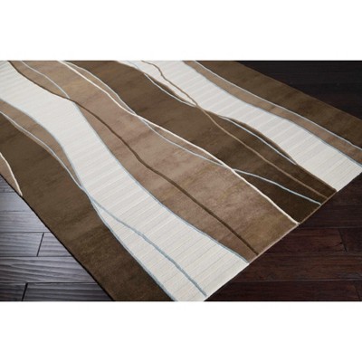 Hauteloom Alanreed Wool Living Room, Bedroom Area Rug - Contemporary