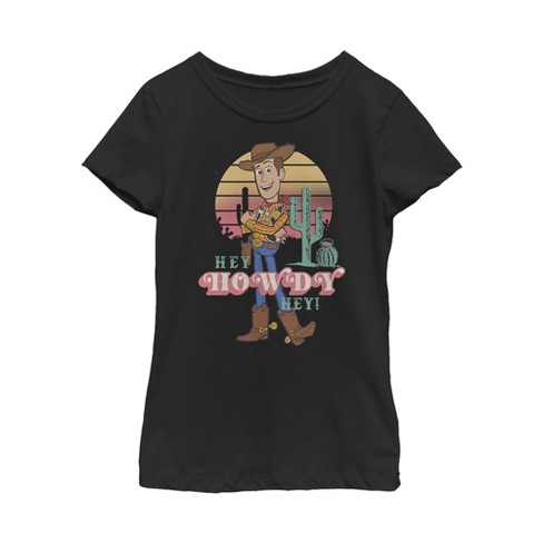 Girl's Toy Story Hey Woody T-Shirt - Black - X Small